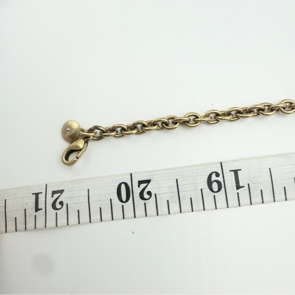 J Crew Signed Necklace Off White Crystal Stations Gold Tone Chain Statement - Picture 10 of 10